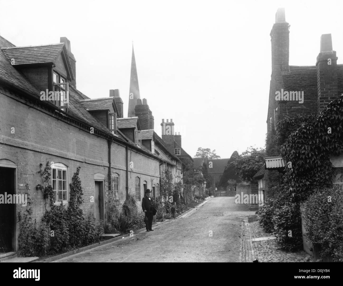 Worfield Dorf in Shropshire in den West Midlands England im Jahr 1901. Großbritannien 1900er Dörfer ländlich Stockfoto