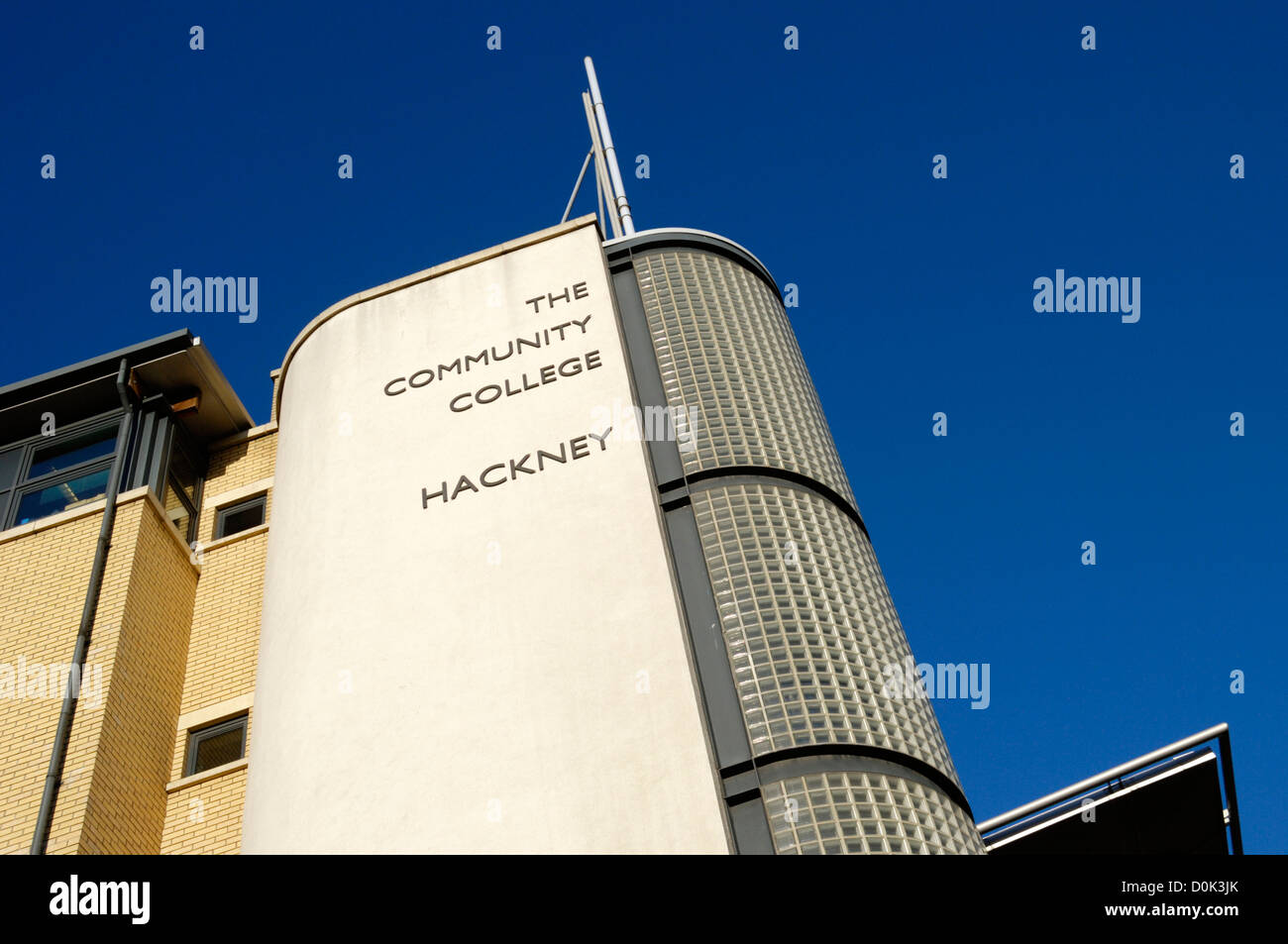 Exterieur des Hackney Community College Campus in Shoreditch. Stockfoto