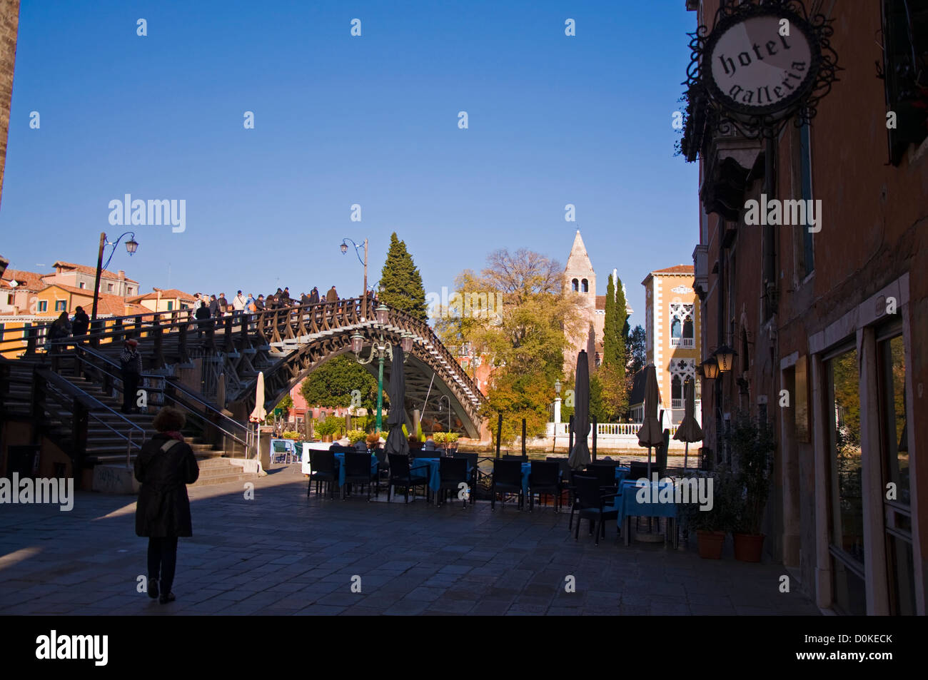 Ponte della Accademia am Canale Grande in Venedig Stockfoto