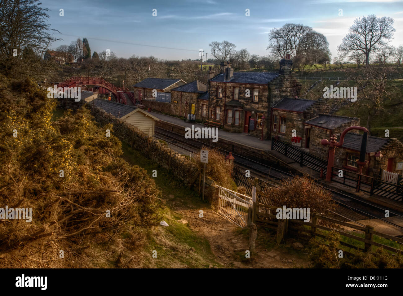 Goathland Station auf den North York Moors Museumsbahn. Stockfoto