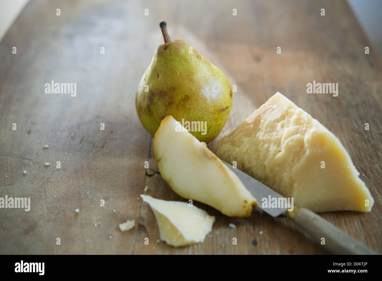 Zutaten-Birne und parmesan Stockfoto