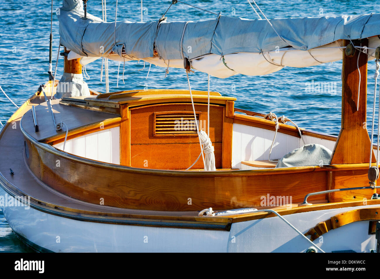 Holz Segelboot Detail. Stockfoto