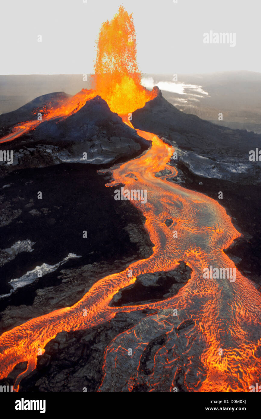 Massive Eruption des Vulkans Kilauea, Hawaii Stockfoto