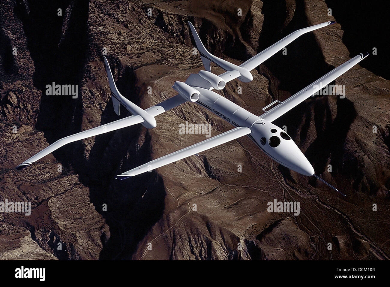 Testflug des Proteus Flugzeugs. Stockfoto