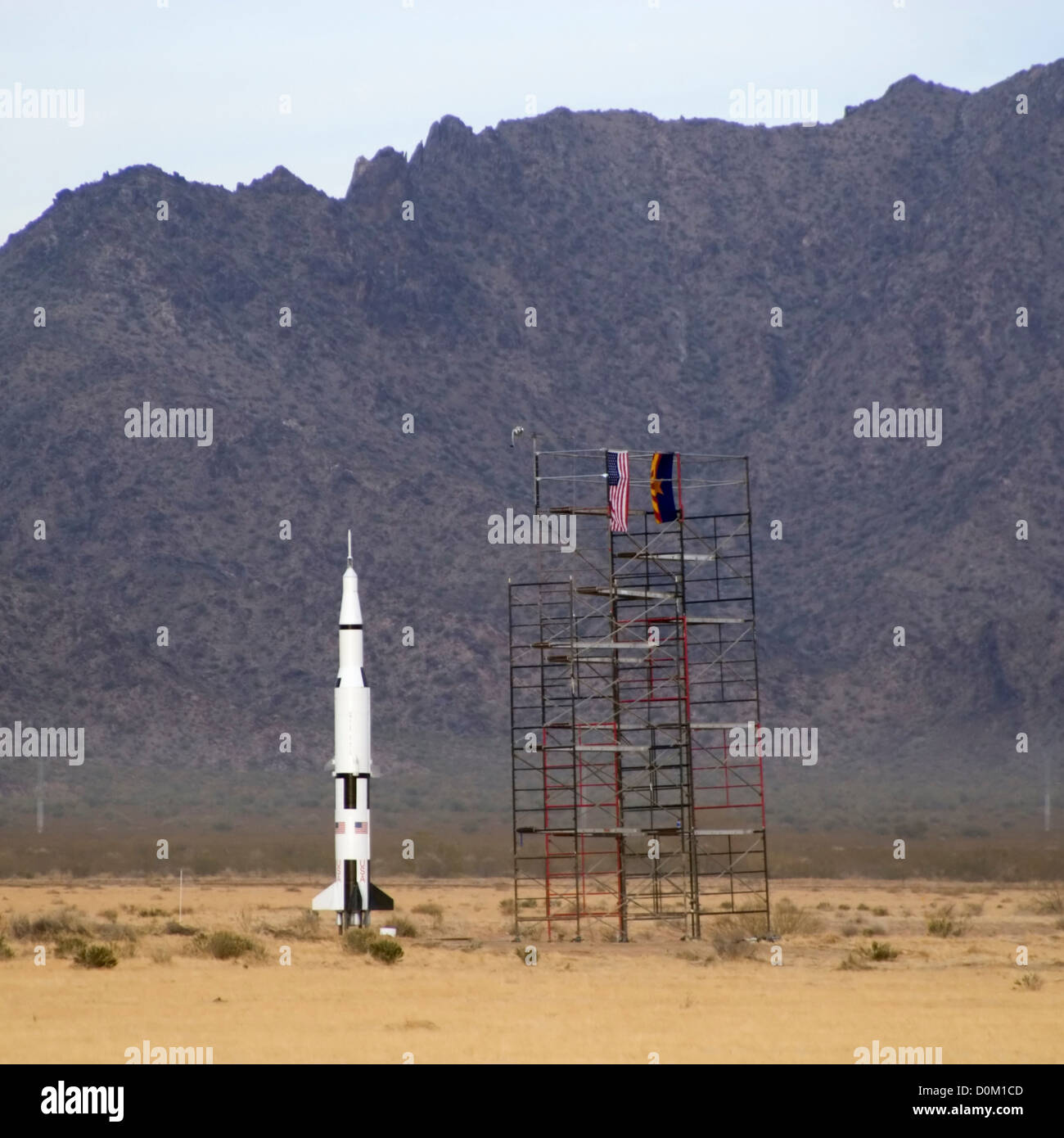 Saturn V Modell bereit für den Start Stockfoto