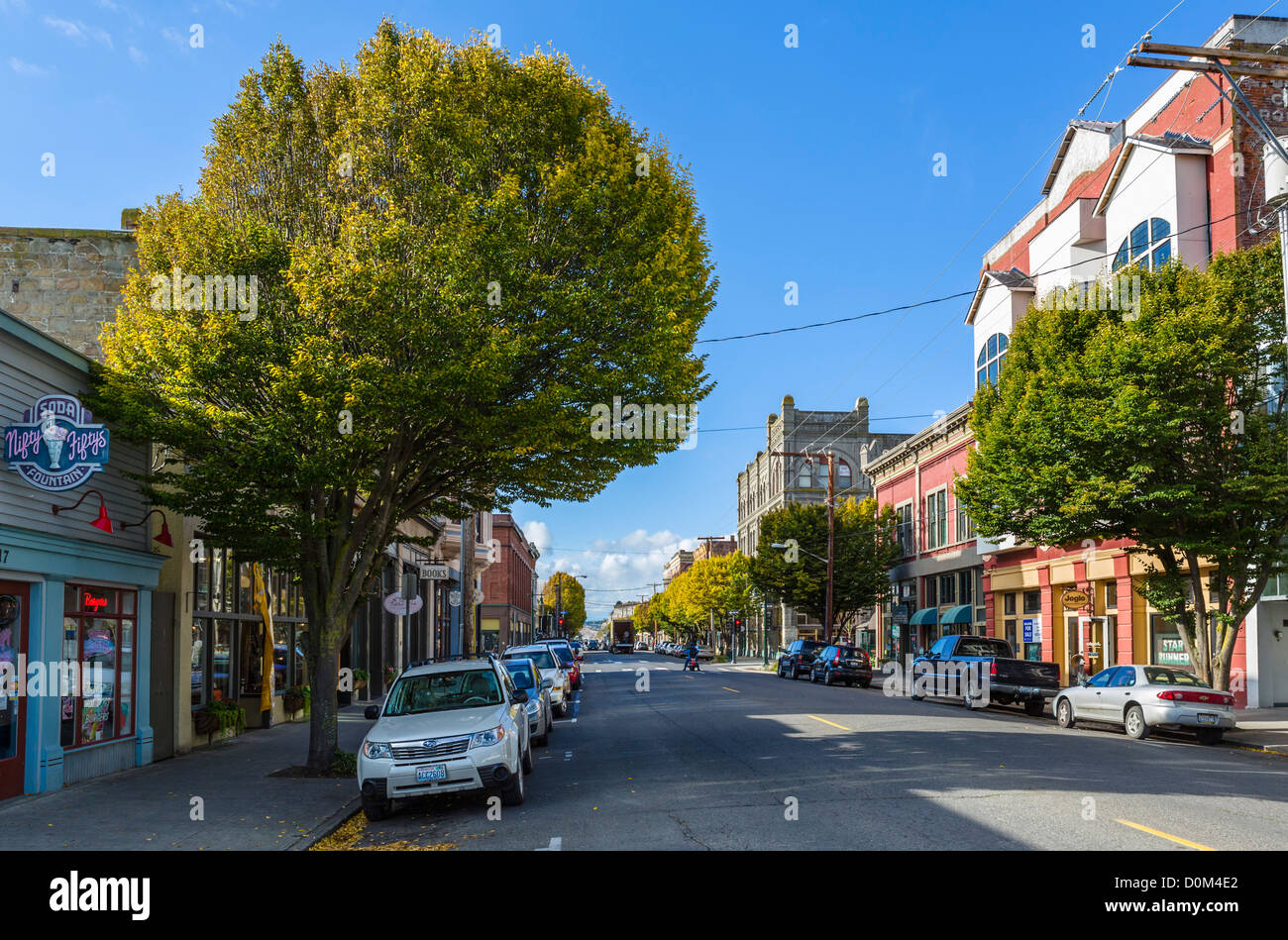 Wasser-Straße (Hauptstraße), Port Townsend, Olympische Halbinsel, Washington, USA Stockfoto