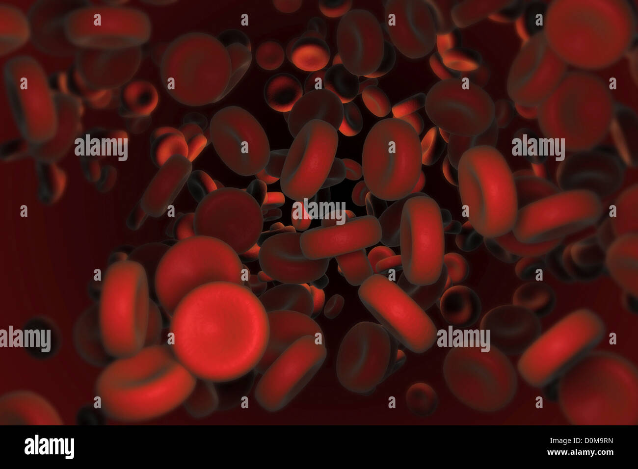 Stilisierten roten Blutkörperchen beteiligt. Stockfoto