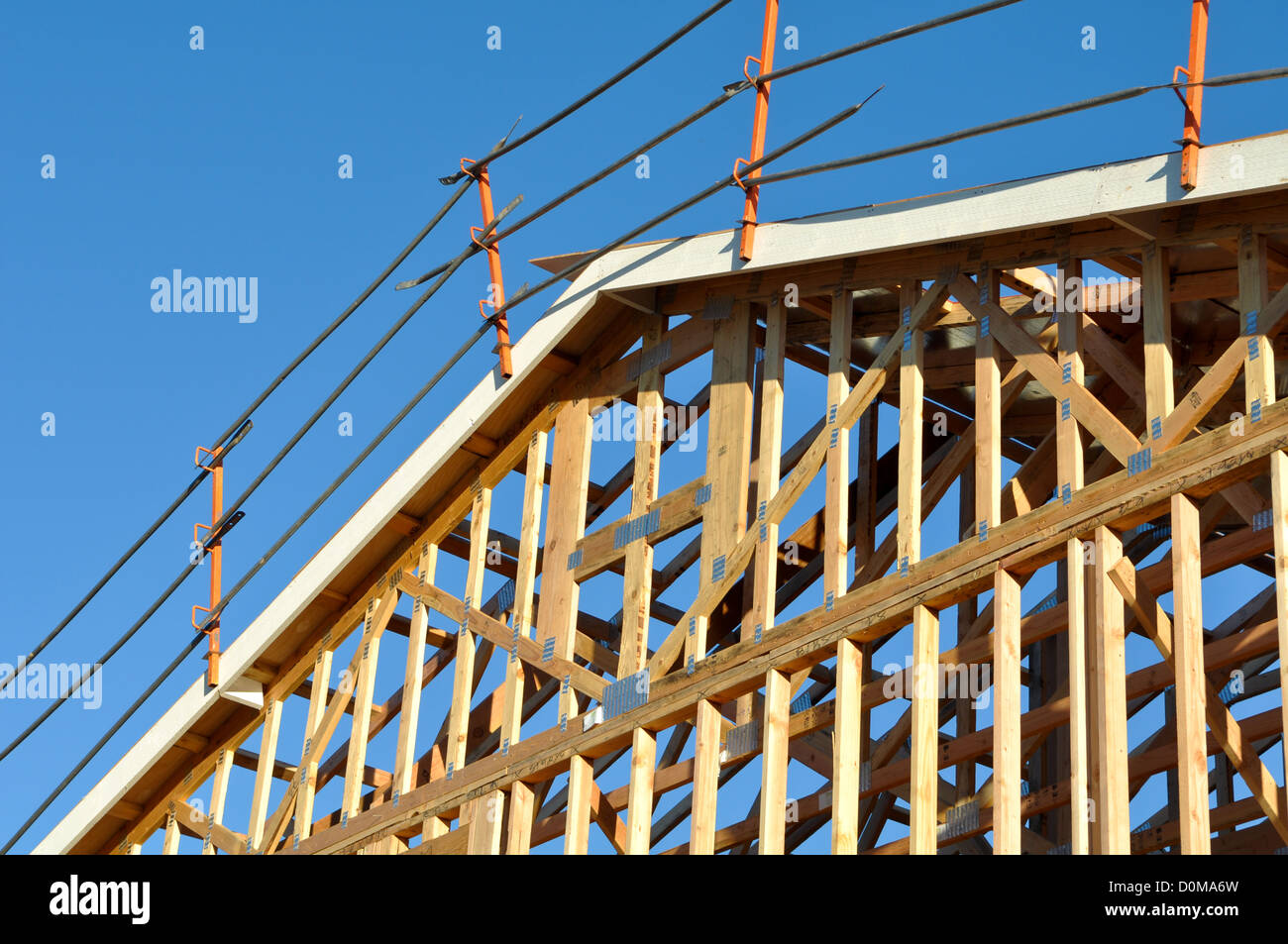 Dach und Gerüst der neuen Heimat Stockfoto
