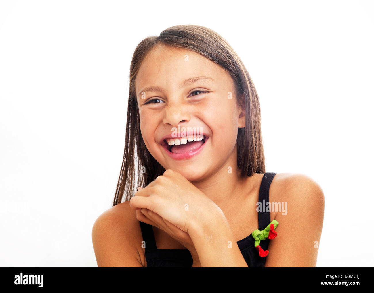 Porträt der lachende Mädchen, Studio gedreht Stockfoto