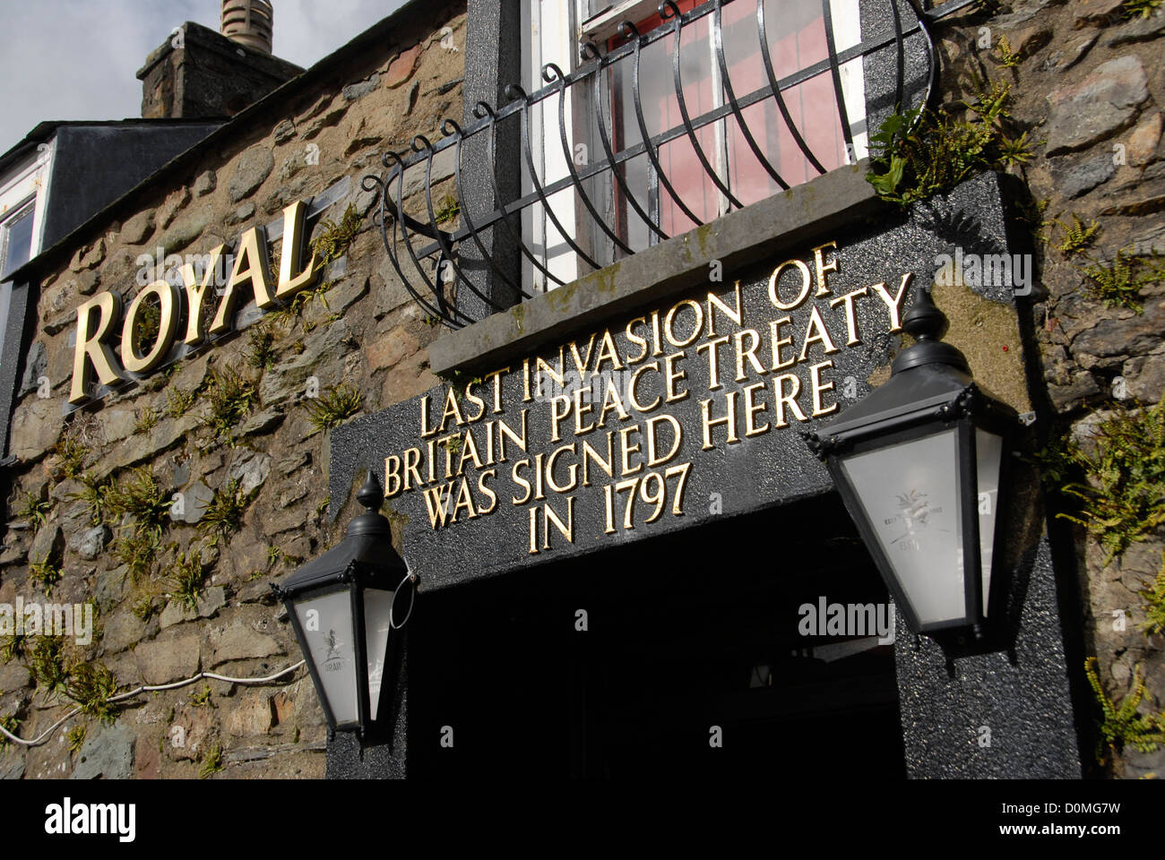 Royal Oak Hotel in Fishguard Einstellung für 1797 Friedensvertrag nach versuchte Invasion von Großbritannien durch Frankreich Vereinigtes Königreich Stockfoto