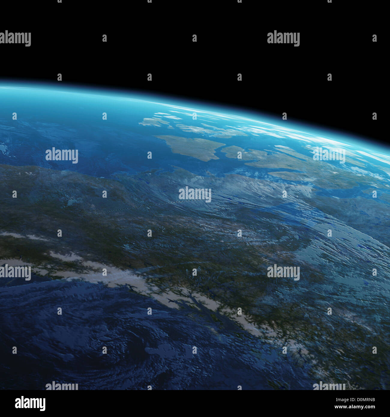 Die Oberfläche des Planetenerde aus dem Weltraum gesehen. Stockfoto