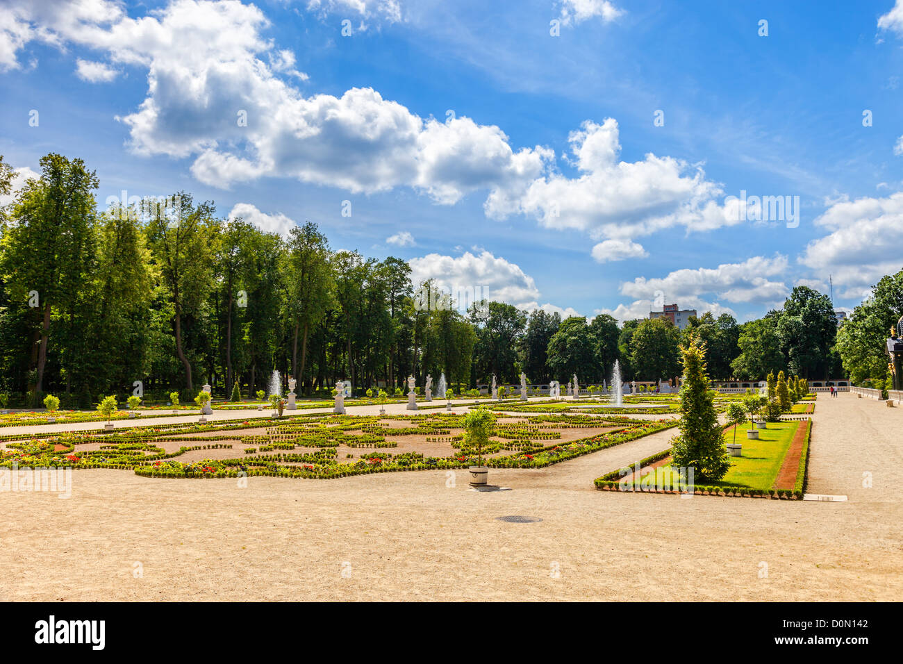 Gärten des Palais Branicki in Bialystok, Polen. Das "Versailles des Nordens" und "Polnische Versailles" genannt. Stockfoto