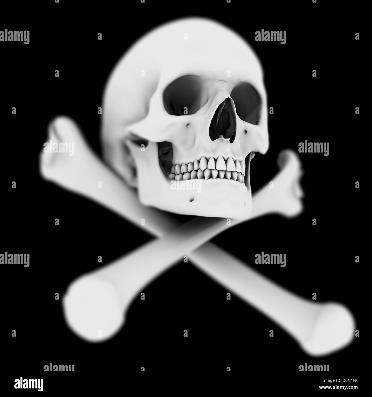 Weißen Totenkopf symbolisiert Gefahr oder Tod. Stockfoto