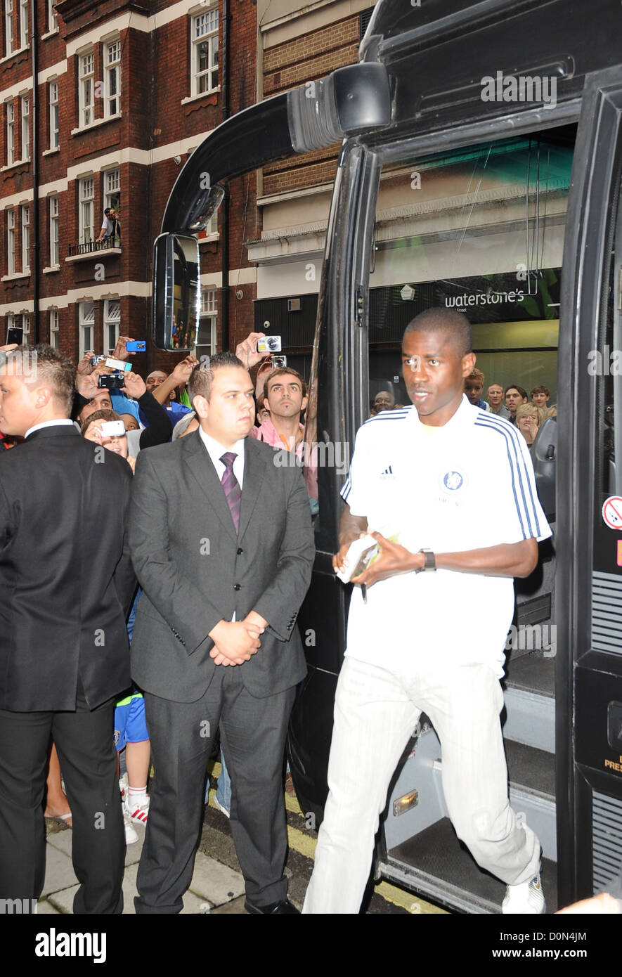 Chelsea Fußball-Spieler kommen im Adidas Store in der Oxford Street. London, England - 26.08.10 Stockfoto