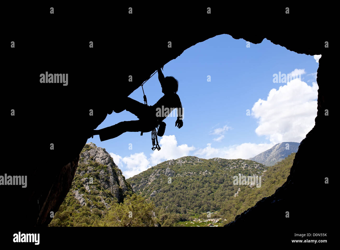 Rock Climber silhouette Stockfoto