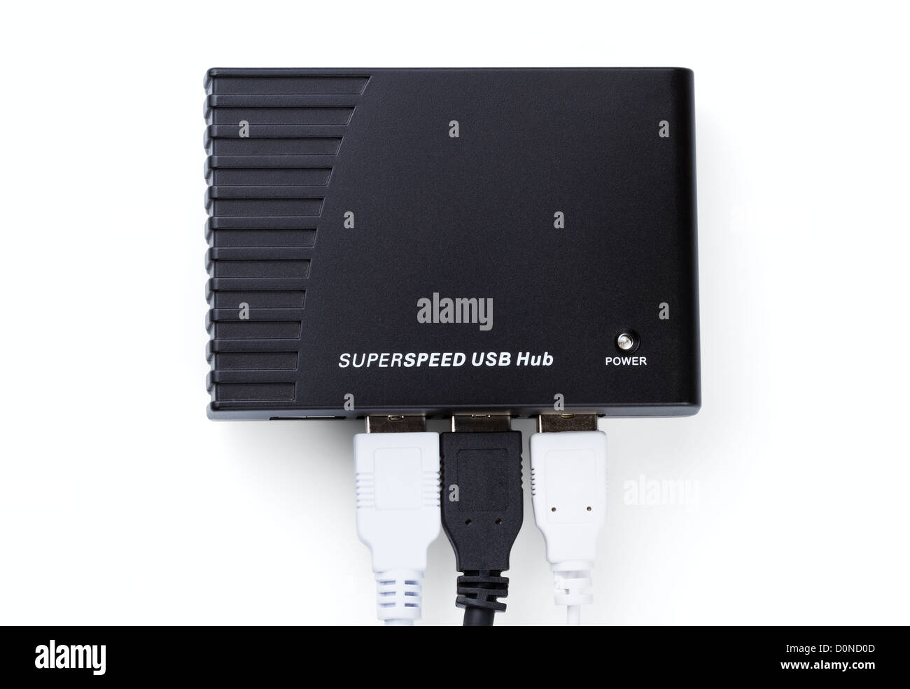 SuperSpeed USB-Hub auf einem weißen Hintergrund isoliert Stockfoto
