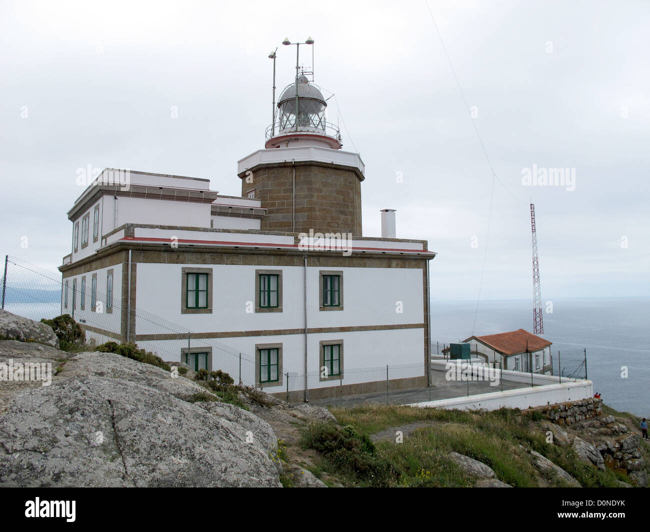 Faro de Fisterra, Leuchtturm, Cabo de Fisterra, Jakobsweg, Kap Finistere, Provinz La Coruna, Galicien, Spanien Stockfoto