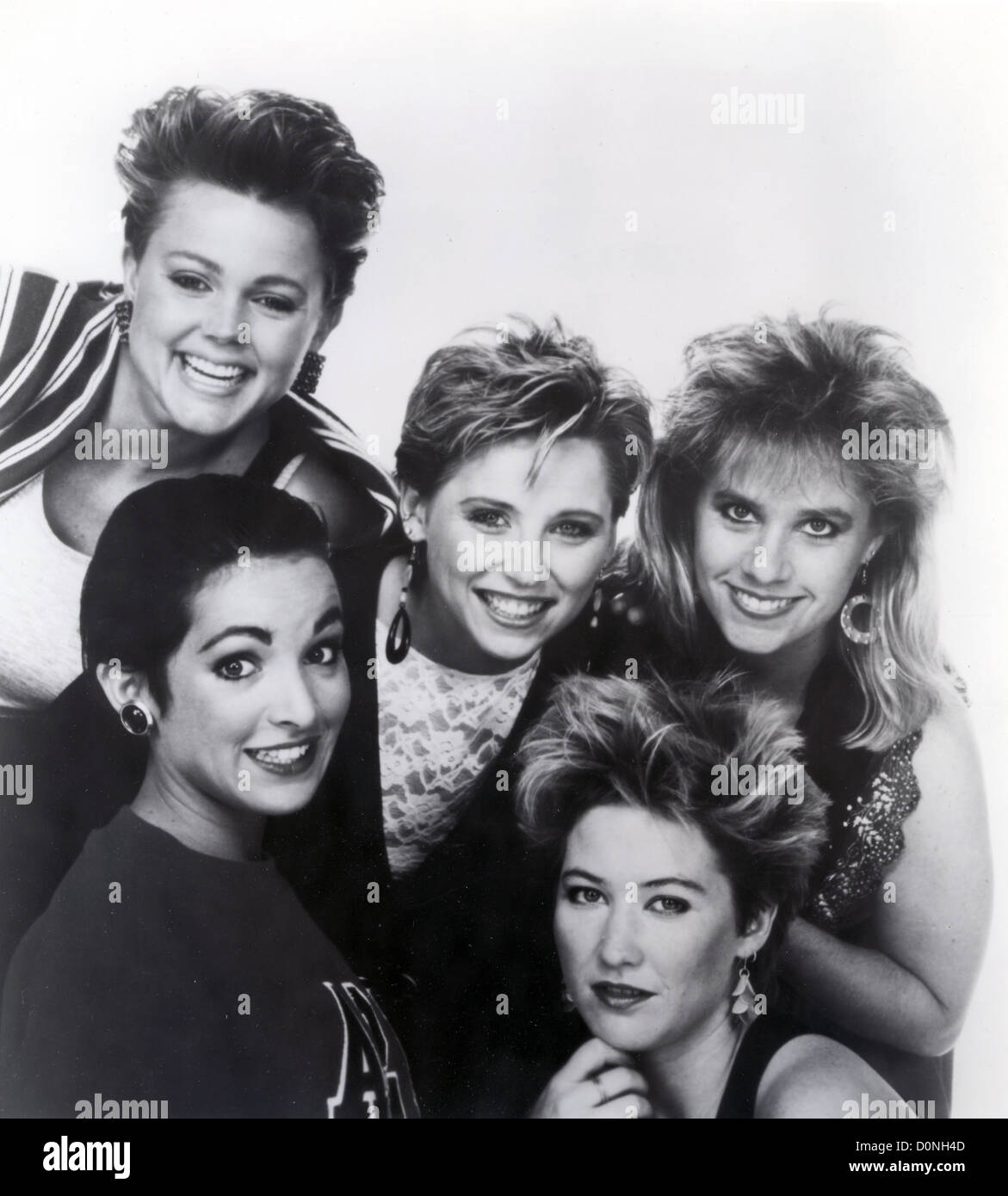 DIE GO-GOs Promo-Foto des US-Konzerns über 1982 mit Belinda Carlisle oben links Stockfoto