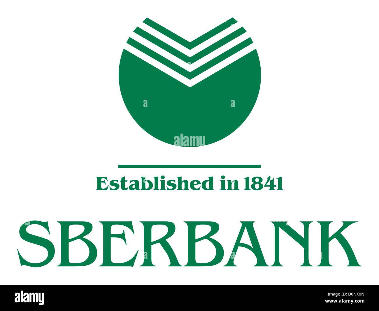 Logo der russischen Kreditinstitut Sberbank mit Sitz in Moskau. Stockfoto