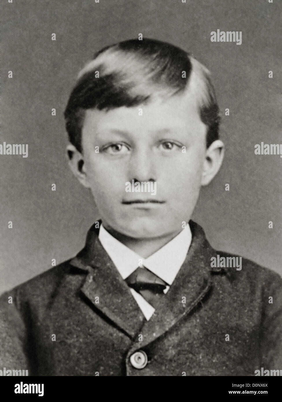 Kindheit-Porträt von Erfinder Wilbur Wright Stockfoto