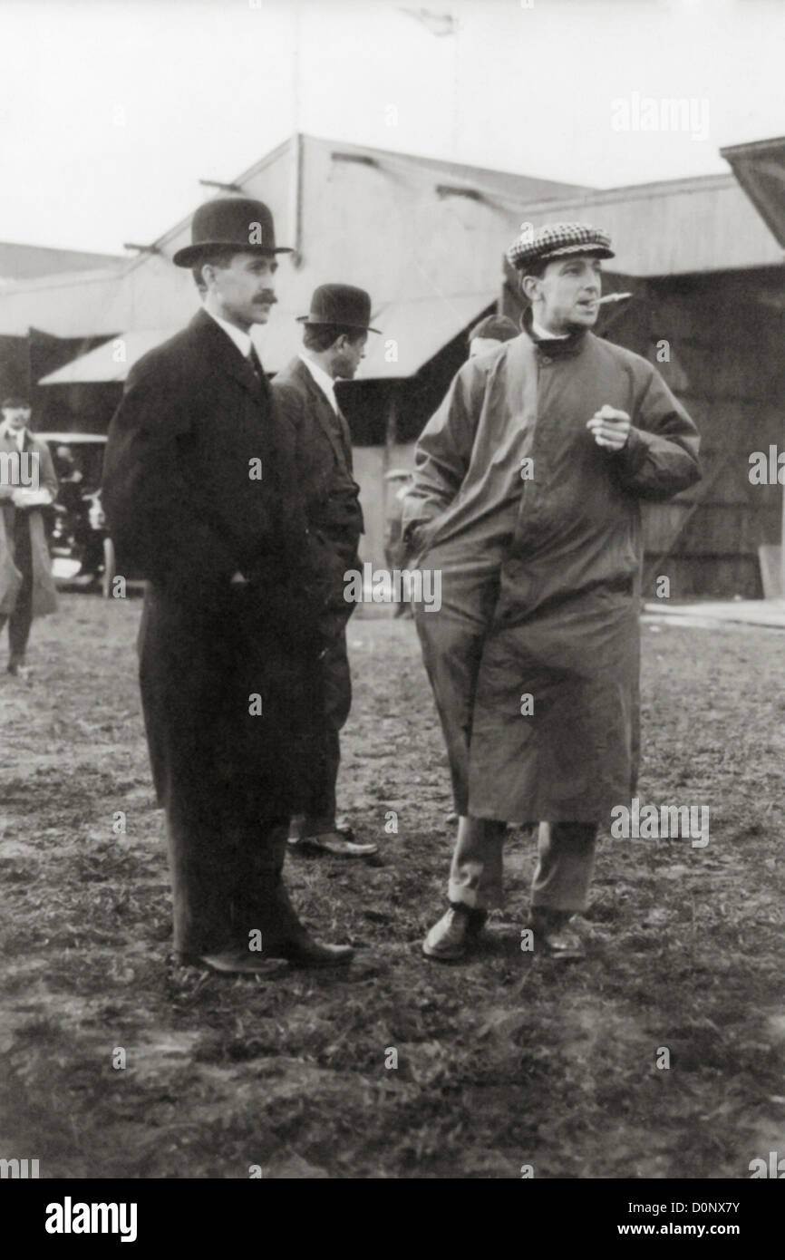 Luftfahrt Pioniere Orville Wright und Hubert Latham Stockfoto