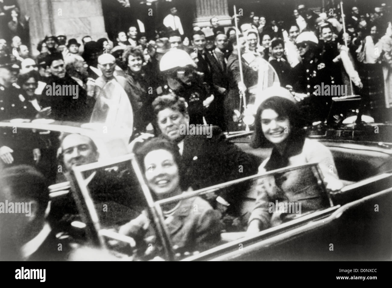 Kennedy und Jacqueline Kennedy in Dallas, November 1963 Stockfoto