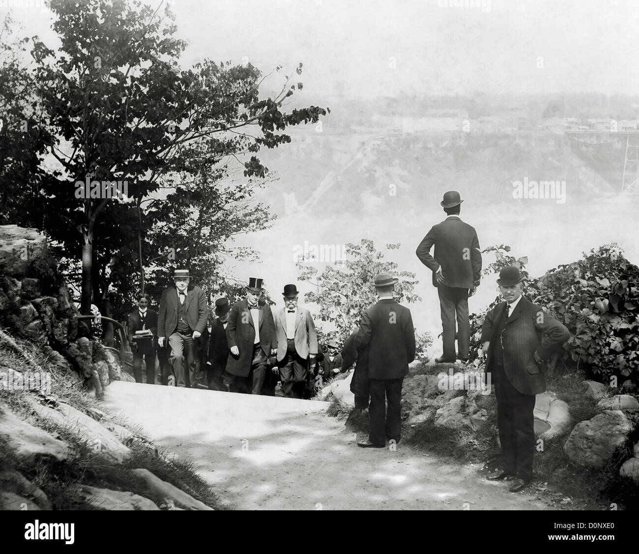 Präsident McKinley an den Niagarafällen Stockfoto