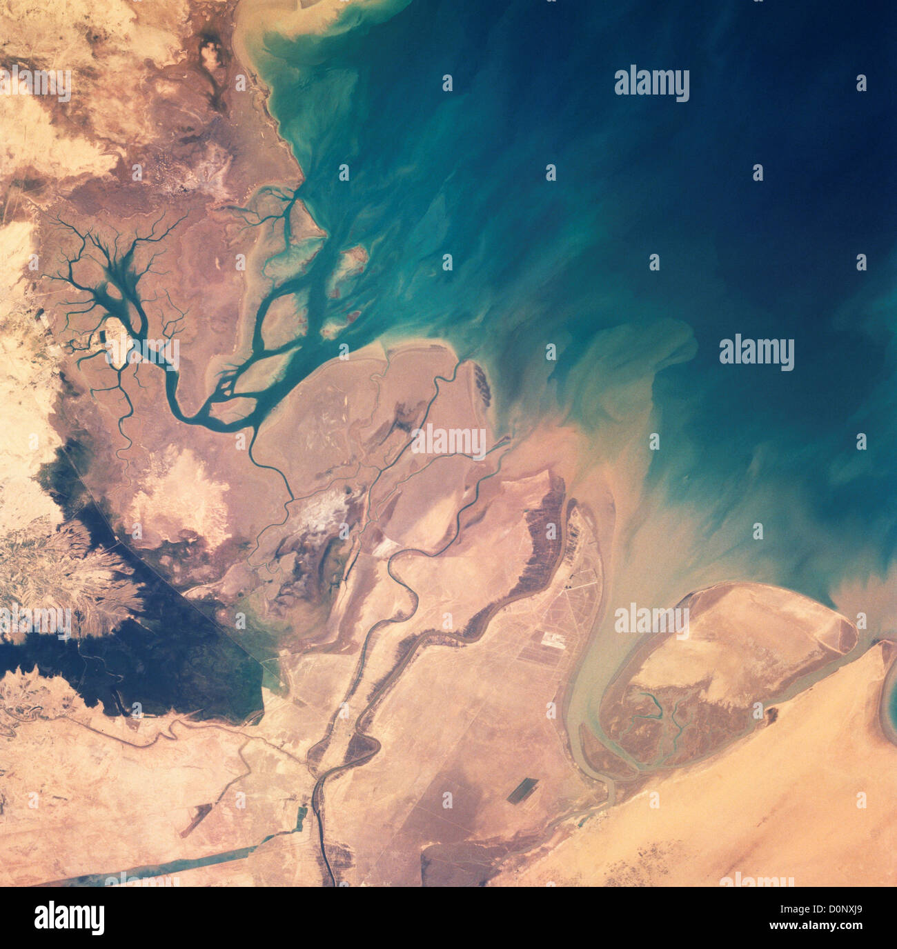 Blick auf den Persischen Golf aus dem Weltraum Stockfoto