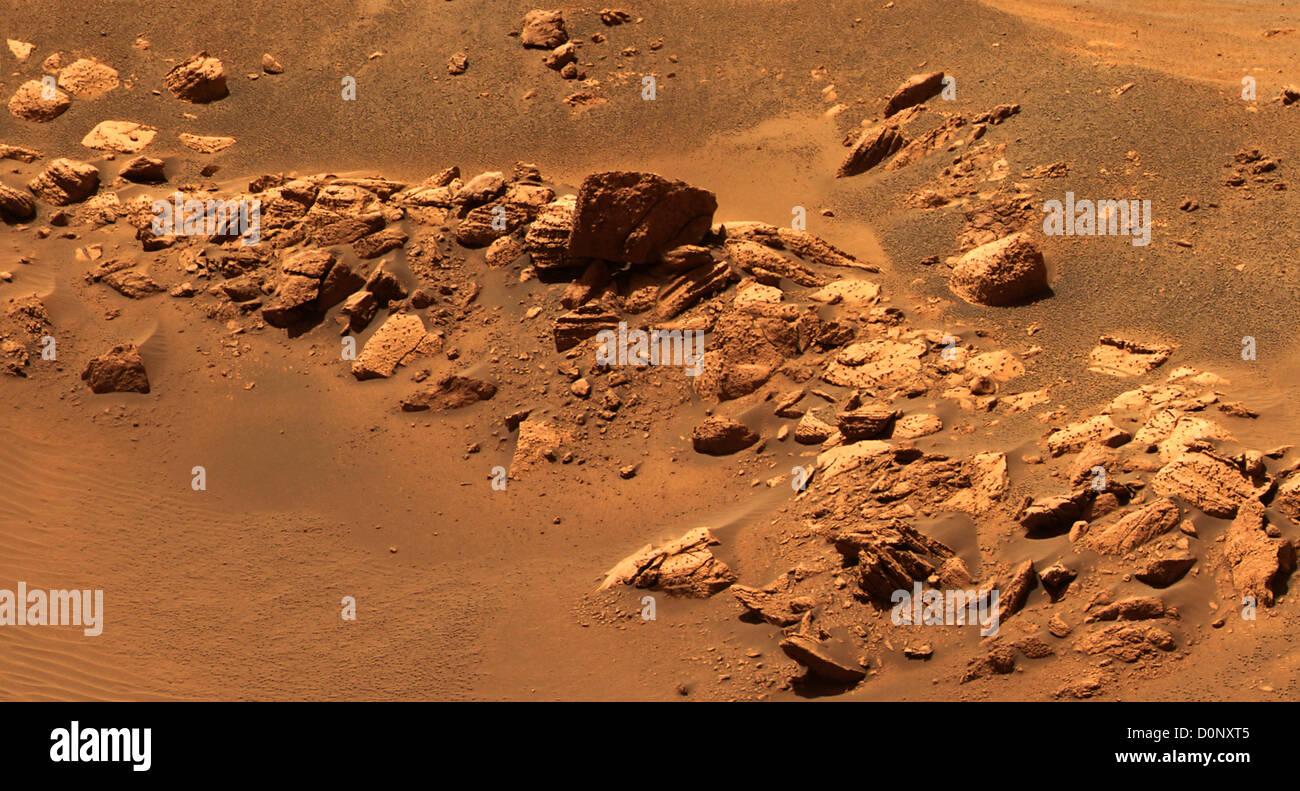 Panorama der Fram Krater von Mars Exploration Rover Opportunity, Mars genommen Stockfoto
