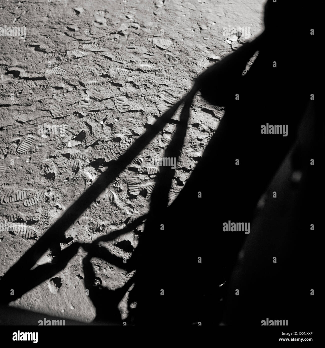 Apollo 11 - Fußabdrücke und der Schatten des Adlers Stockfoto