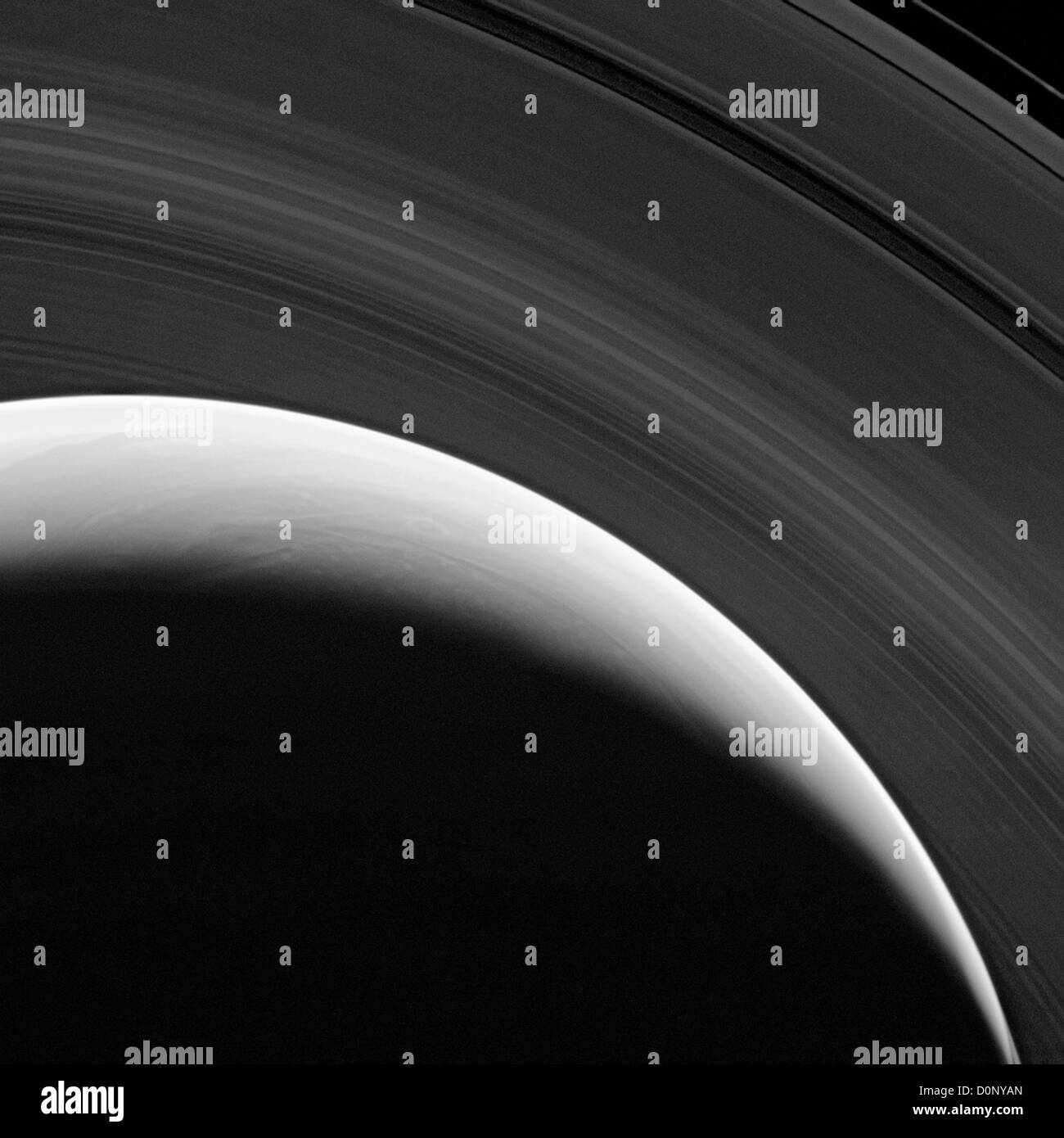 Saturns Nordpol und Ringe Stockfoto
