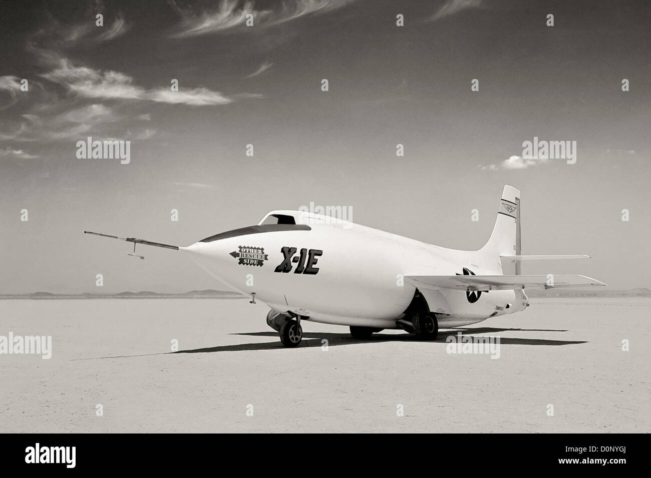 X-1E auf Rogers Dry Lake Stockfoto