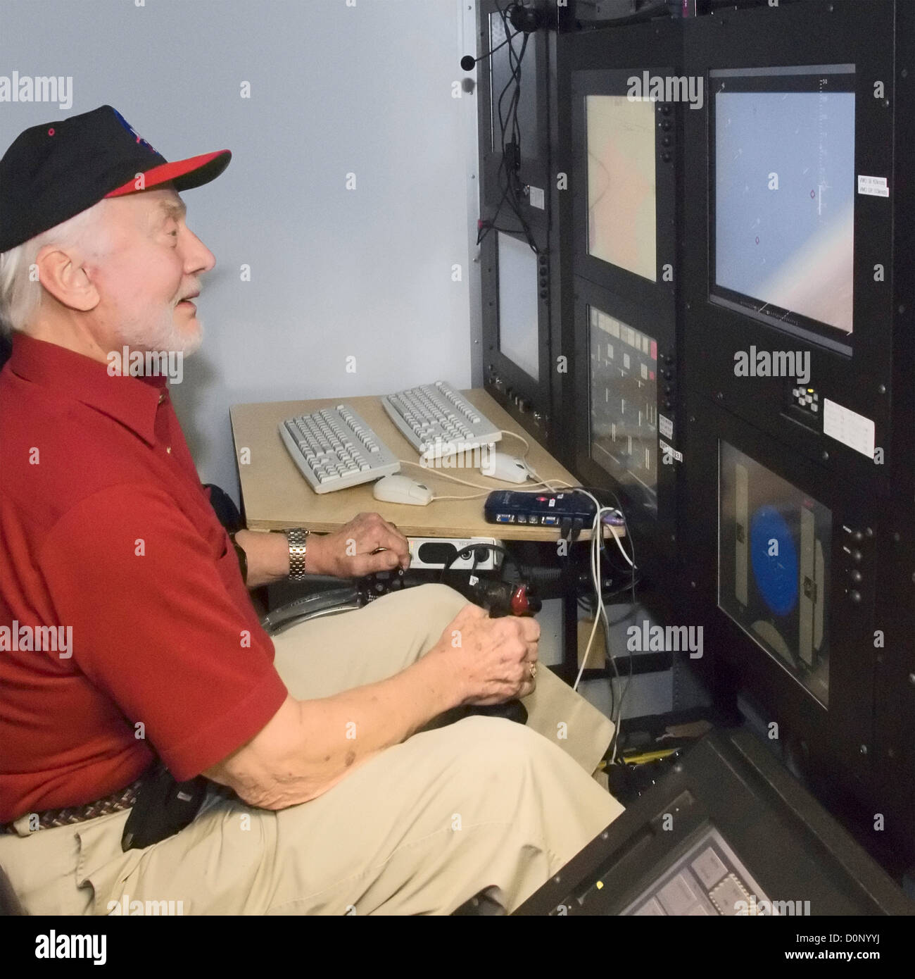 Buzz Aldrin Pilotierung X-48 Stockfoto
