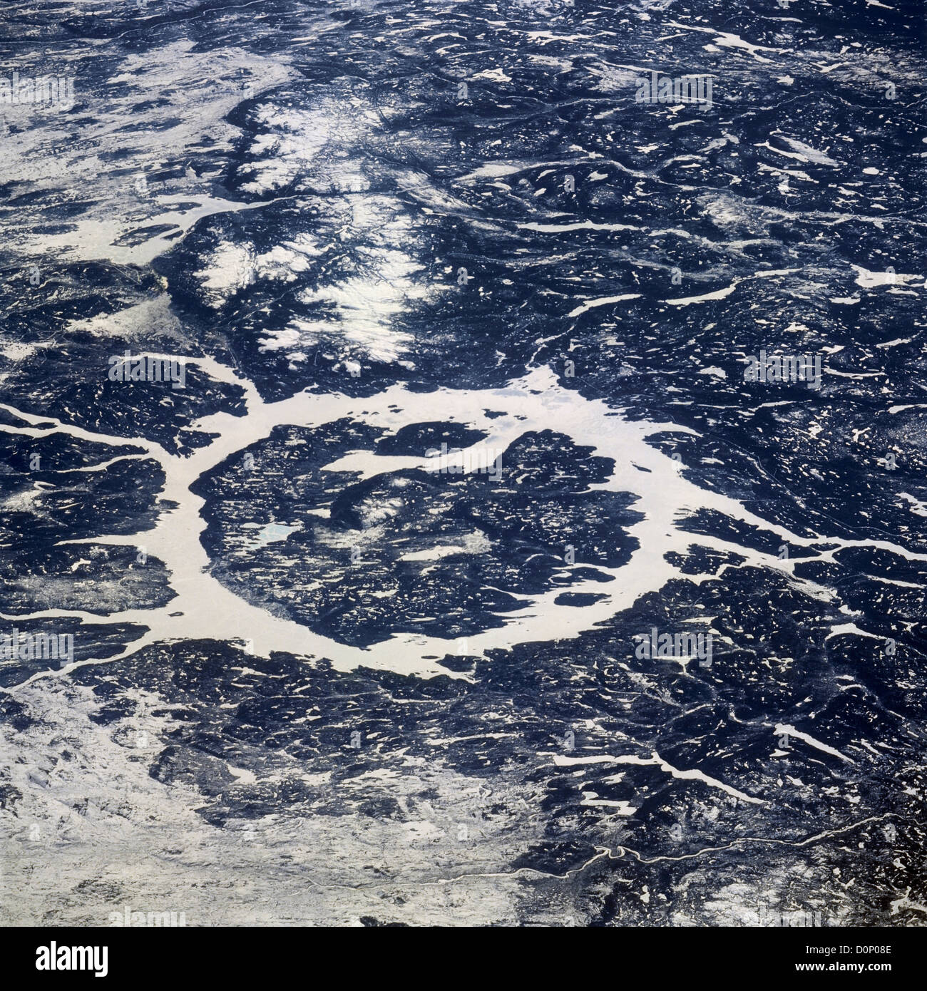 Quebecs Manicouagan-Krater Stockfoto