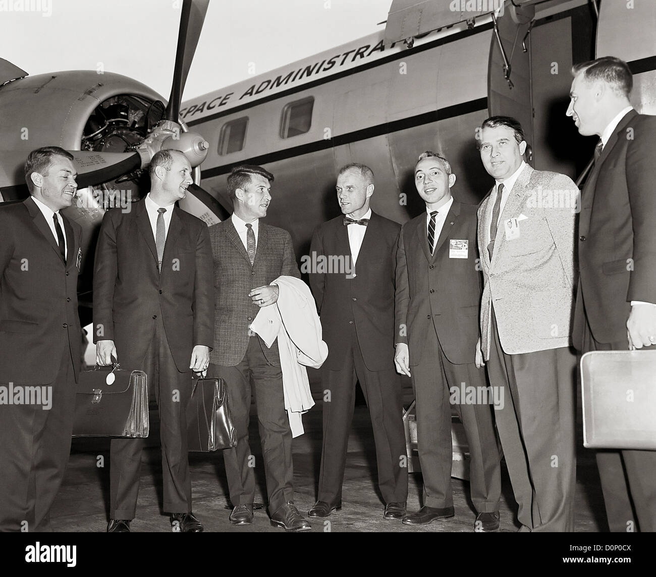 Wernher von Braun trifft sich mit Astronauten Stockfoto