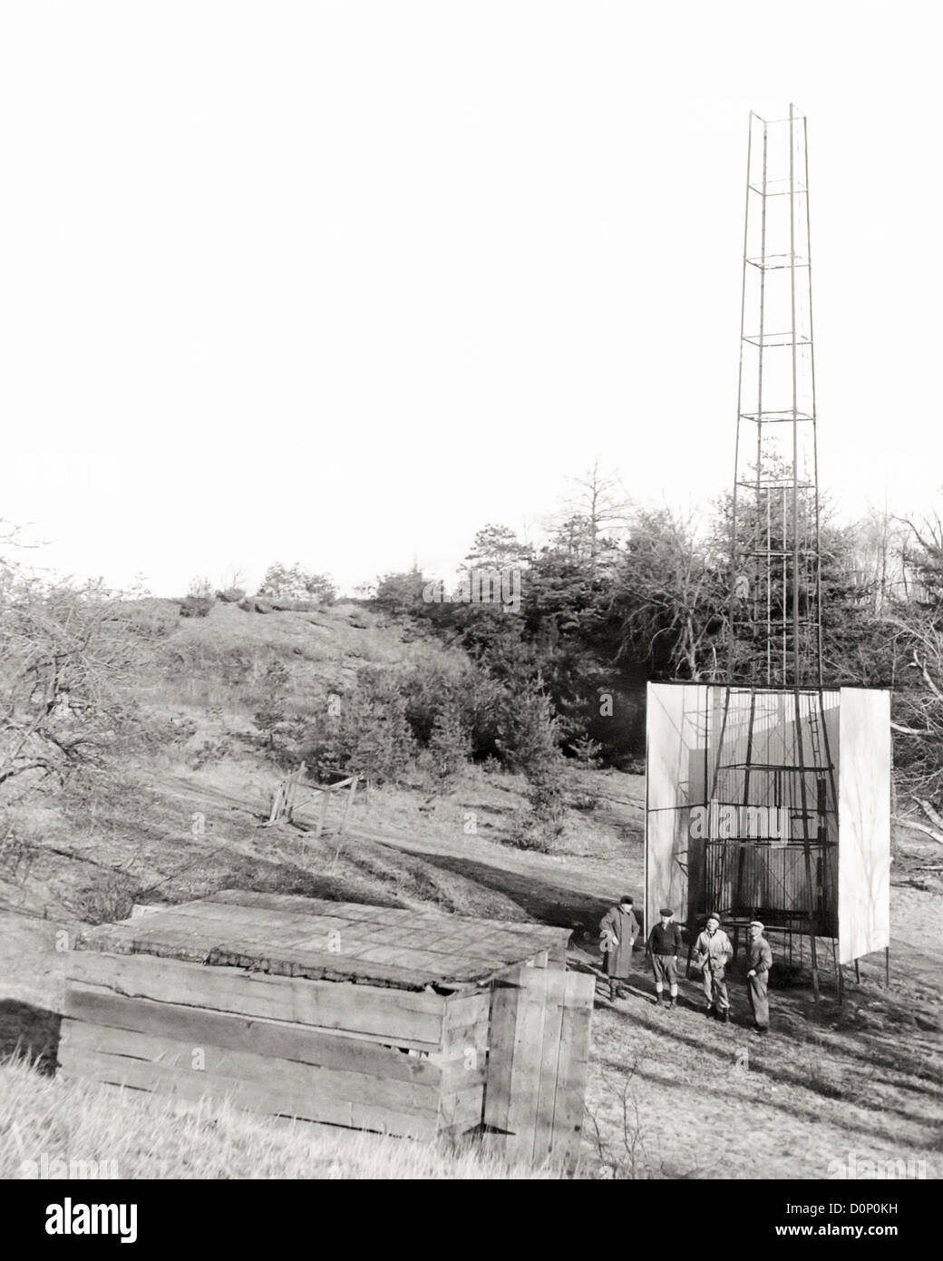 Robert Goddard Turm und Unterkunft in Camp Devens Stockfoto