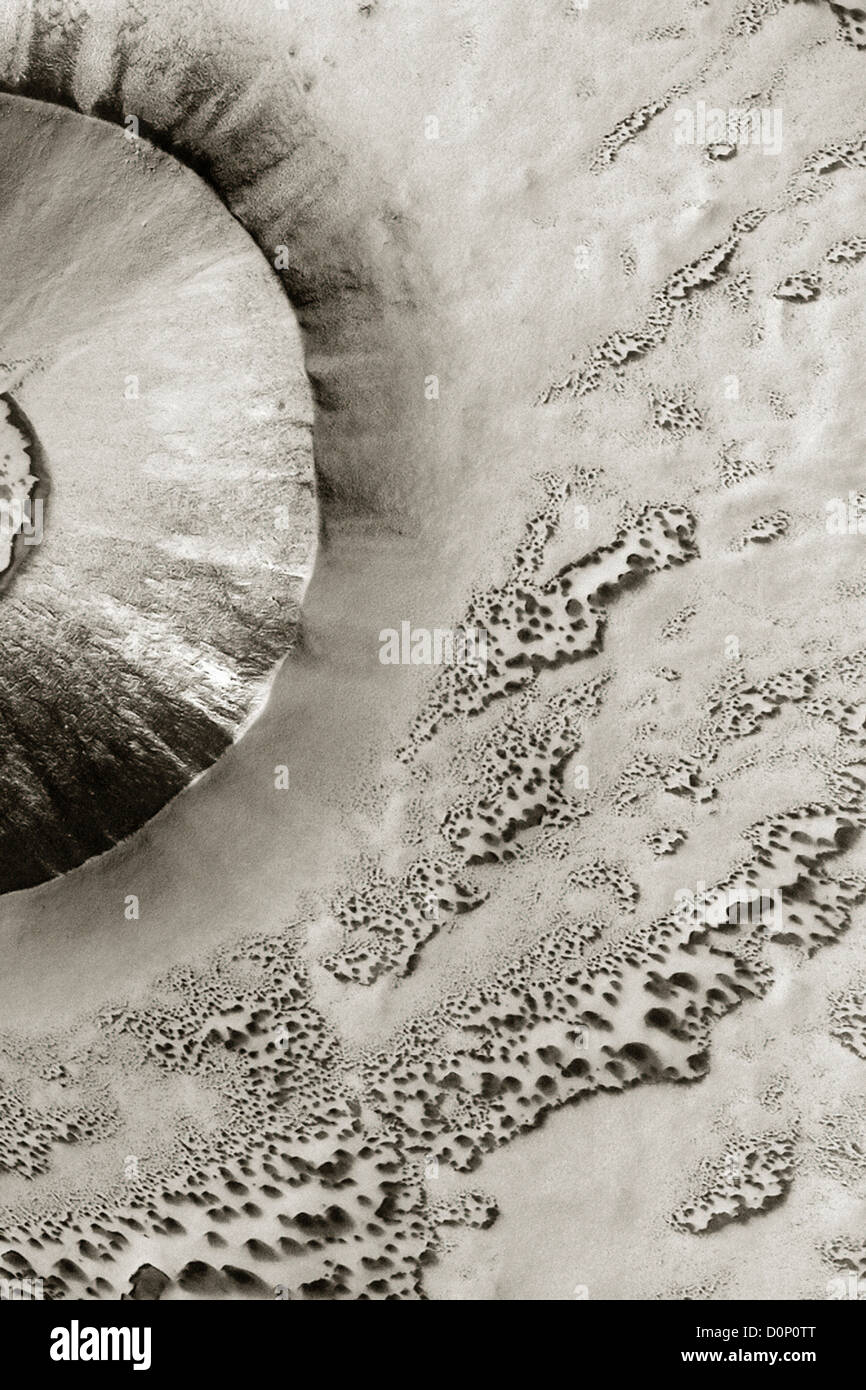 Abtauen Krater - gesehen von Mars Global Surveyor Stockfoto