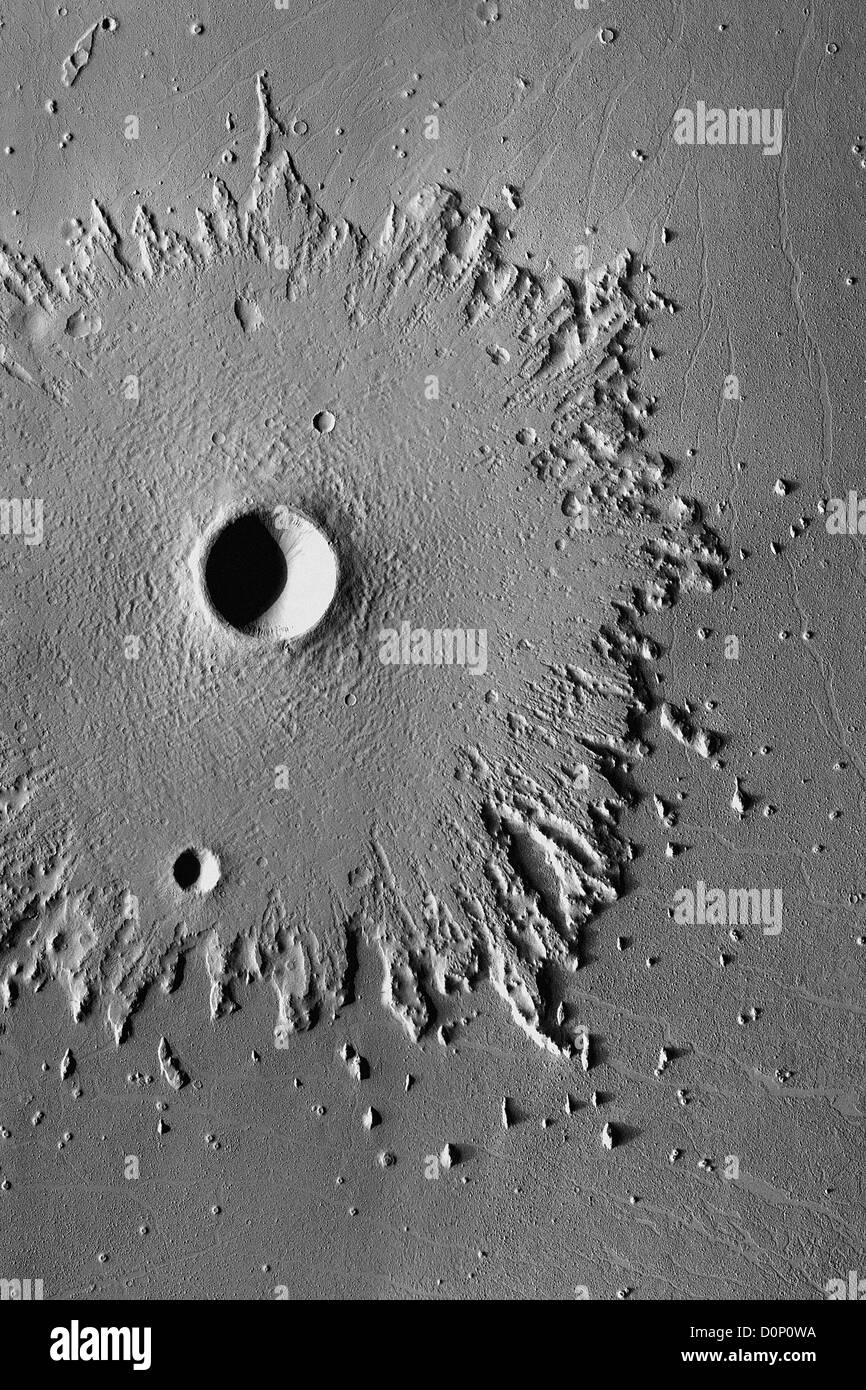 Radiale Erosion auf dem Mars von Mars Odyssey Stockfoto
