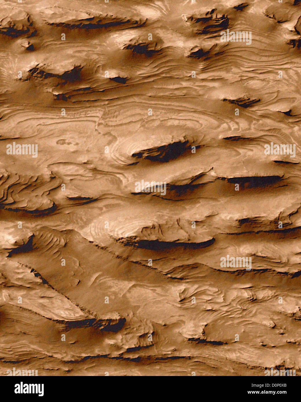 Sediment-Muster von Mars Global Surveyor gesehen Stockfoto