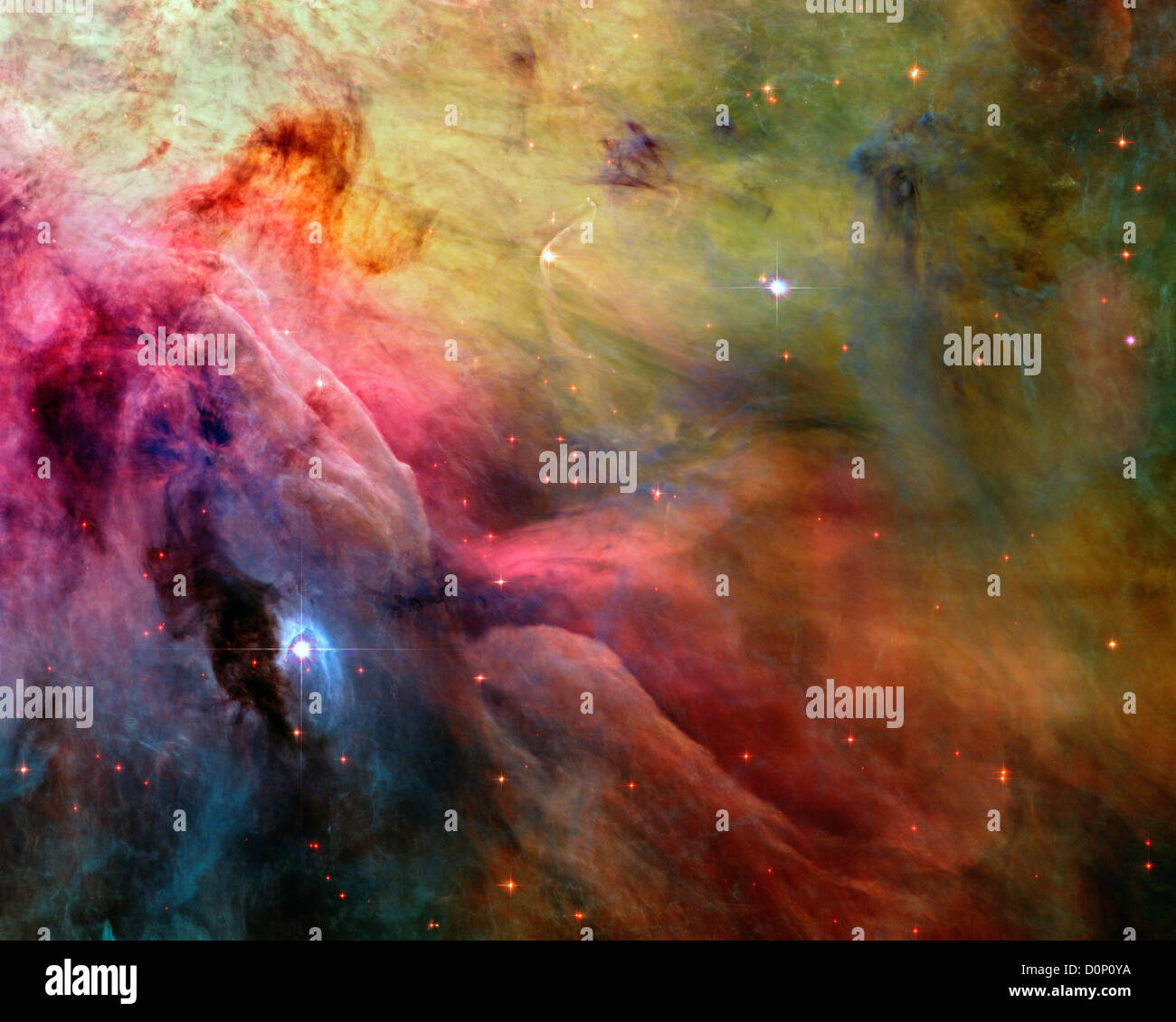Nahaufnahme eines Teils des Orionnebels Stockfoto