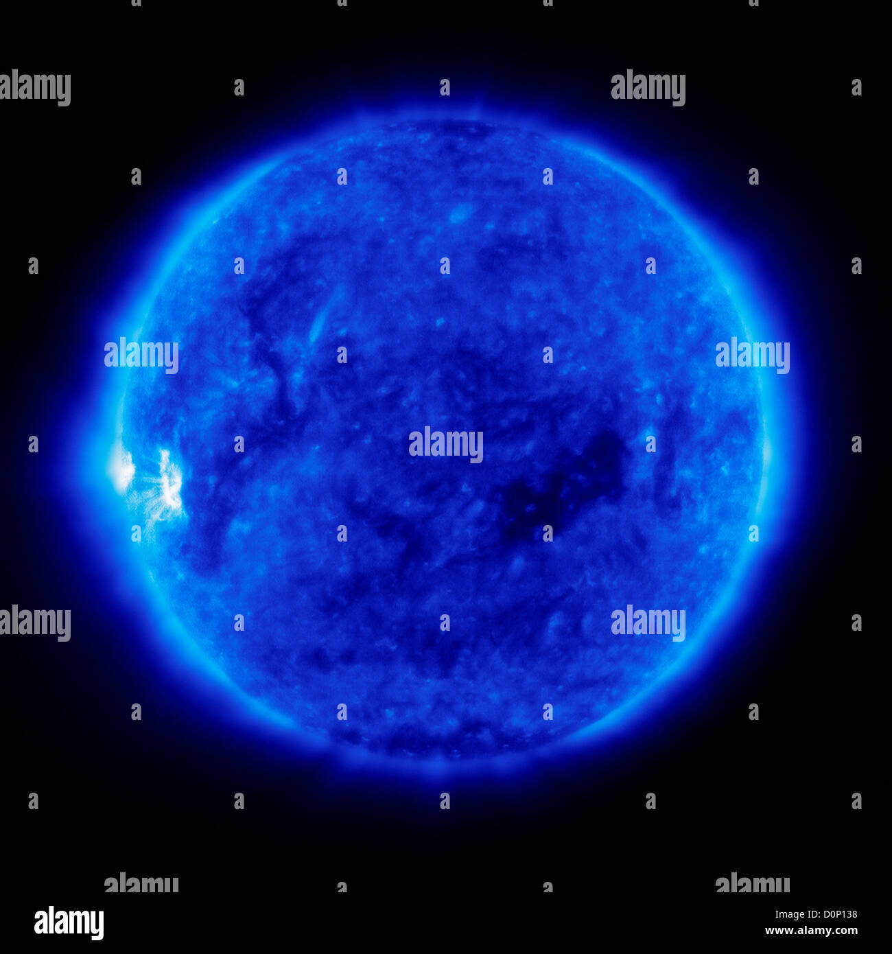 Eine heller Bereich Aktivität dreht in Ansicht Glied Sonne nach Zeit ruhig auf Son Bild Solar Heliospheric Observatory erstellt wurde Stockfoto