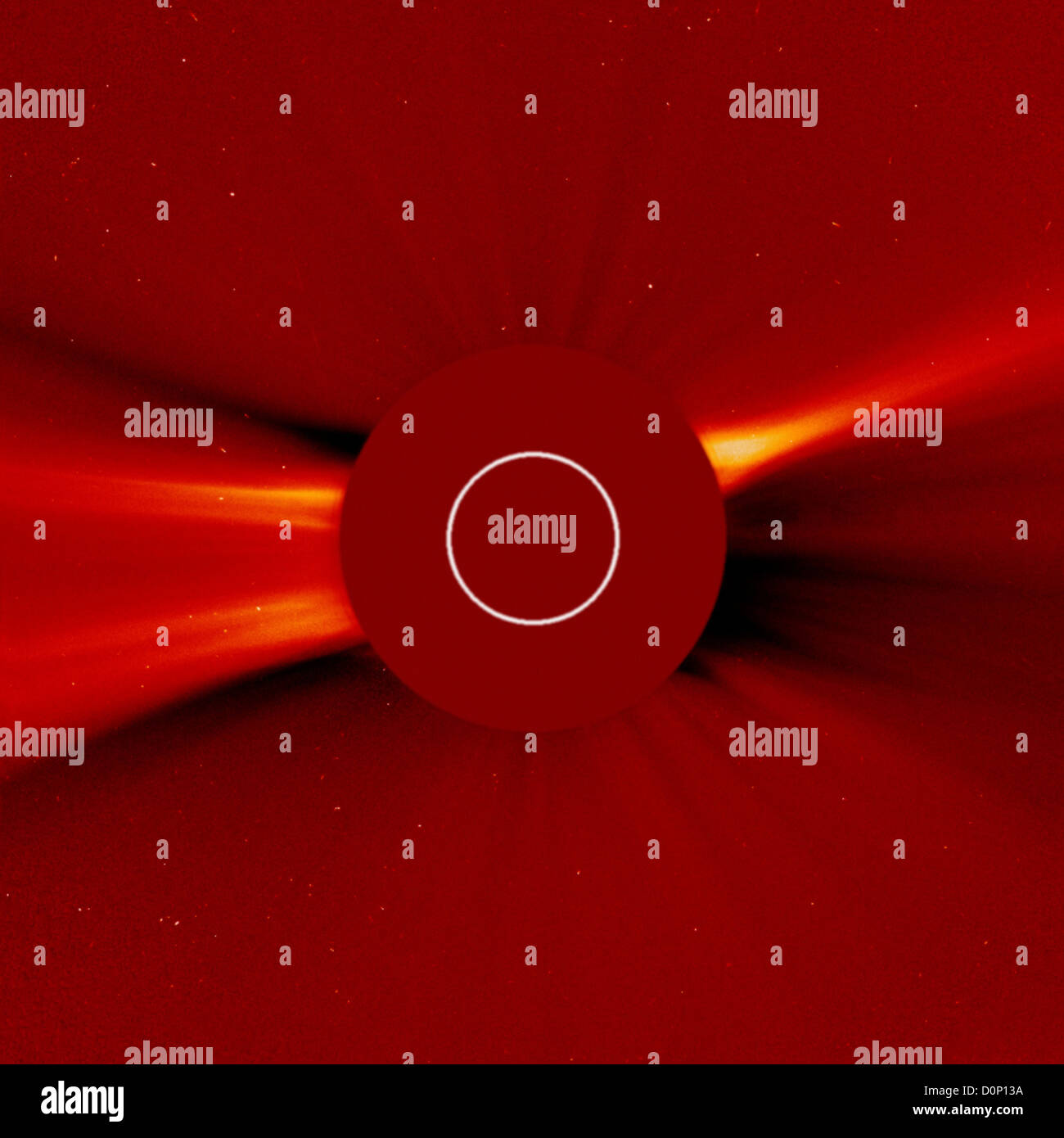 Koronale Strukturen Sonne während der Waffenruhe Sonnenaktivität Solar Heliospheric Observatory (SOHO) die LASCO C2 Koronograph gesehen. (Die Stockfoto