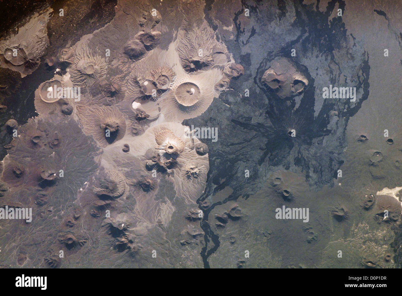 Vulkanlandschaft in Saudi Arabien Stockfoto