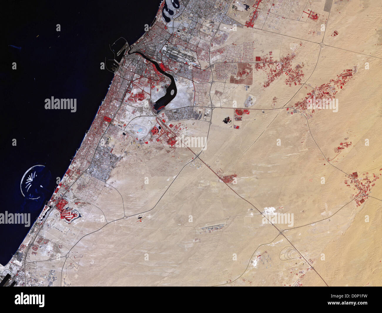 Palm Jumeirah im Bau Stockfoto