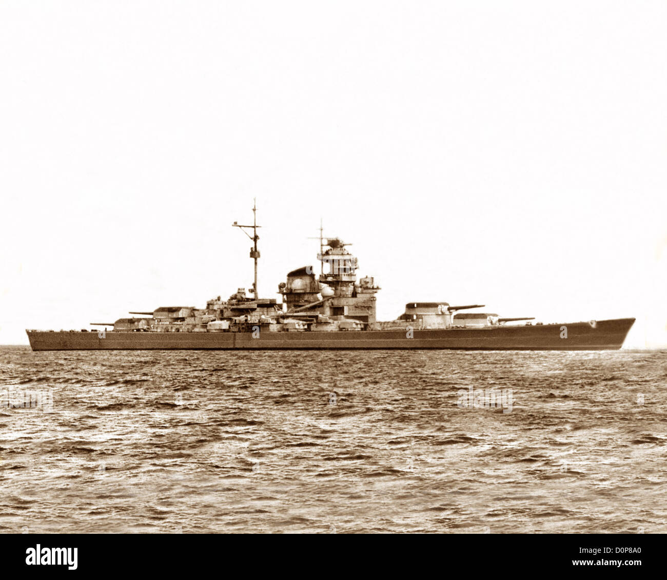 Deutsche Schlachtschiff Tirpitz WW2 Stockfoto