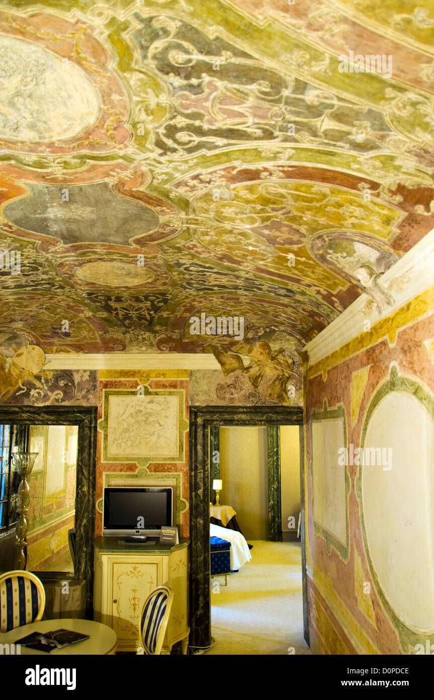 Sagredo Hotelsuite Decke Kunst zu zeigen Stockfoto