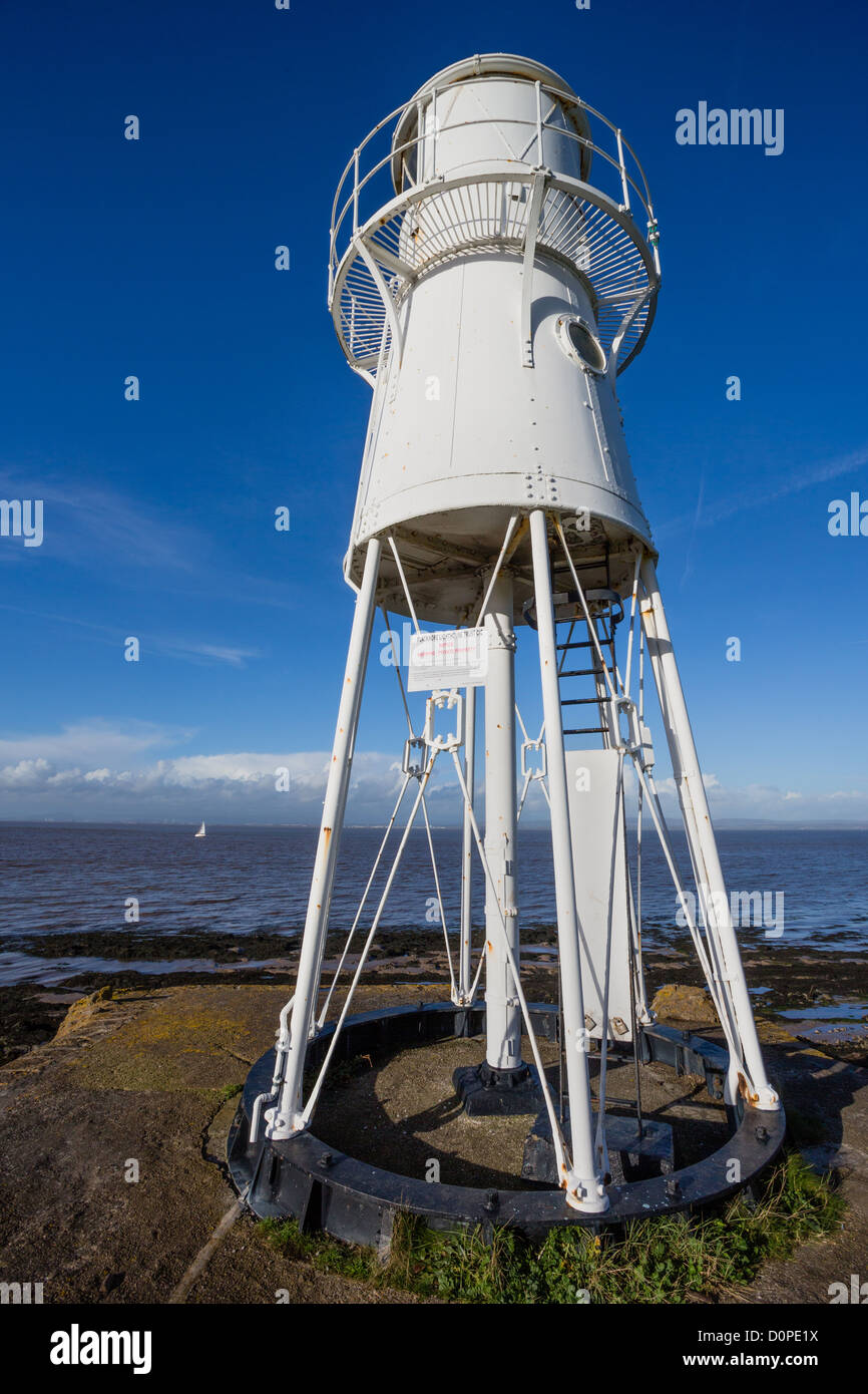 Nore Schwarzpunkt Leuchtturm in der Nähe von Portishead auf die Severn Mündung in Somerset, England Stockfoto