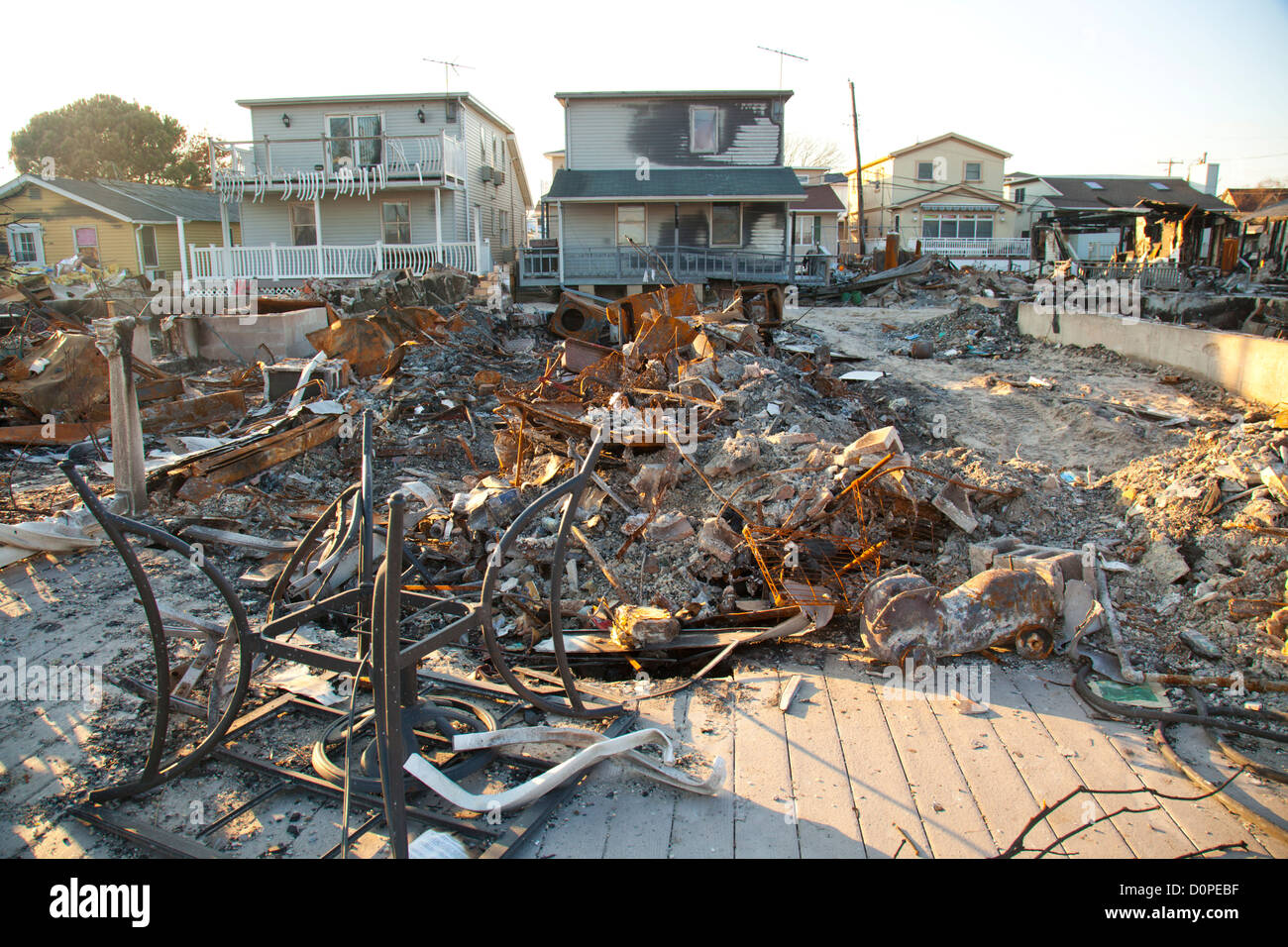 Breezy Point Queens Sandy Sturm Zerstörung Stockfoto