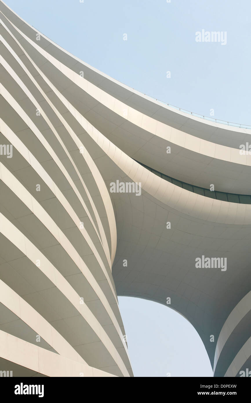 Galaxy-Soho, Peking, China. Architekt: Zaha Hadid Architects, 2012. Detailansicht nach oben. Stockfoto