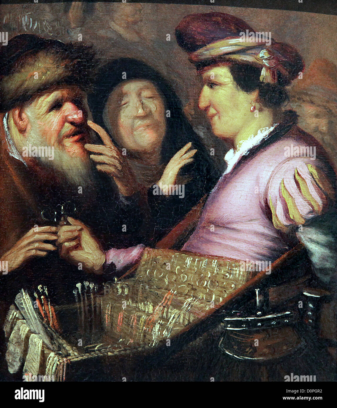 Rembrandt van Rijn.dutch Maler, Malerei, Brillen-Verkäufer, 1623-1624. Stockfoto